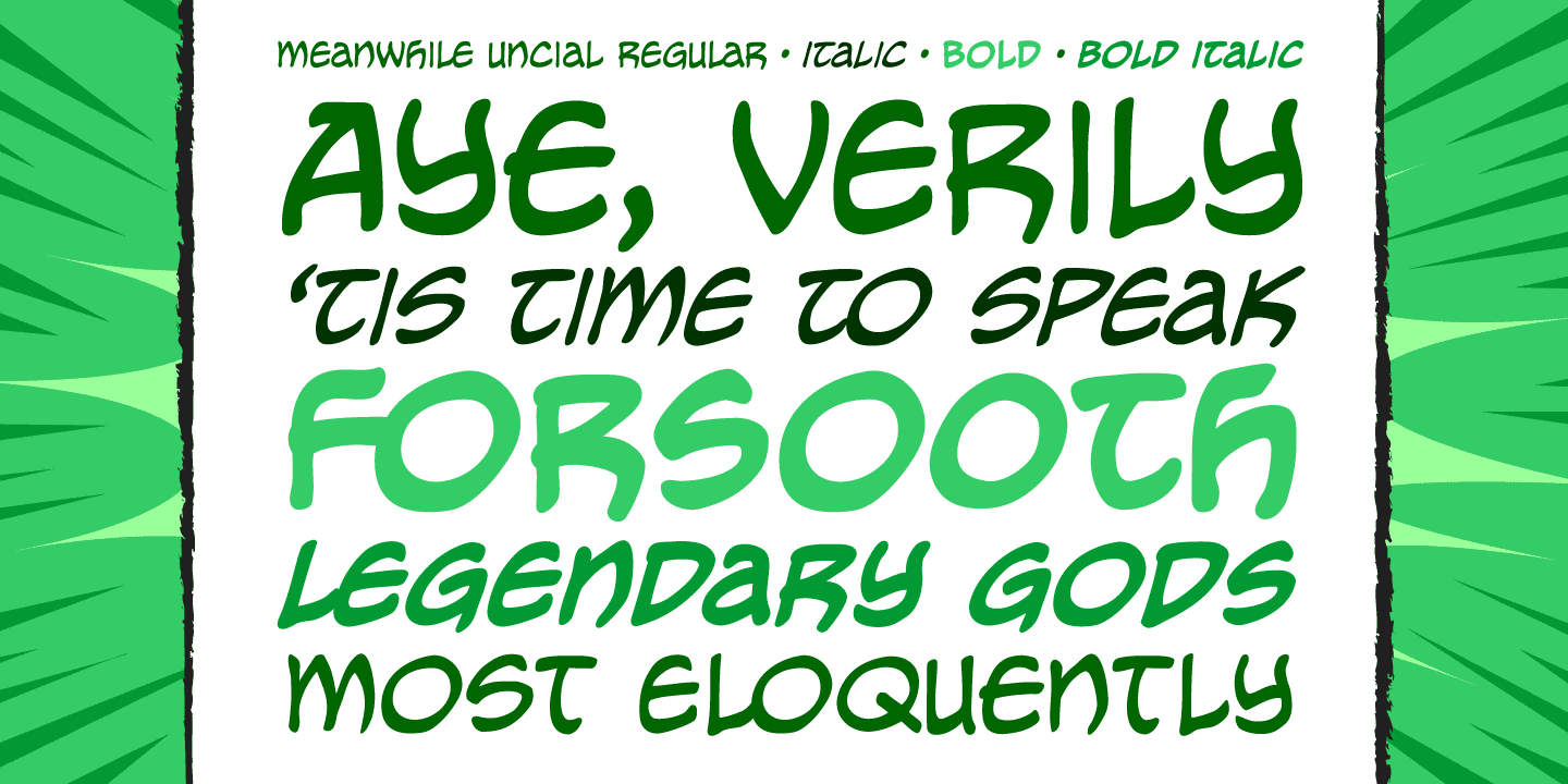 Meanwhile Uncial Bold Italic Font preview